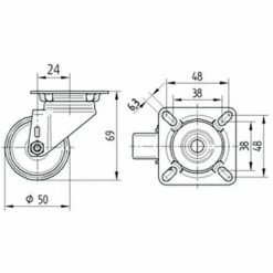 Zwenkwiel Agila Enkel Wielrem Met Plaatbevestiging_TENTE