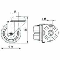 Zwenkwiel Agila Twin Met Boutgat En Afdekkappen_TENTE