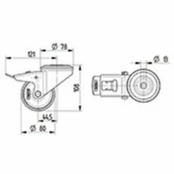 Zwenkwiel Alpha Met Dubbel Rem Boutgat Voor Buiten En Binnen_TENTE -FACOM Winkel AIG6097302