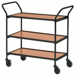 Verrijdbare Tafel Met Zwarte Afwerking - 3 Plateaus - Draagvermogen 150 Kg -FACOM Winkel AIG6140202