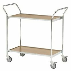 Verrijdbare Tafel Met Grijze Afwerking En Twee Handgrepen - 2 Plateaus - Draagvermogen 150 Kg -FACOM Winkel AIG6140220