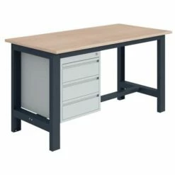 Werkbank SI Blad Beukenmultiplex 40 + 3 Laden Antraciet RAL 7016