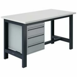 Vaste Werkbank SI40 Gelamineerd Blad + 3 Lades Met Antraciet Onderstel RAL 7016