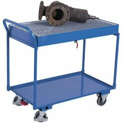 Tafelwagen Met 2 Laadvlak En Verzinkt Rooster