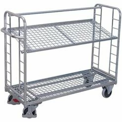 Legbordwagen Met 2 Draadgaasbodems Verzinkt