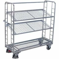 Legbordwagen Met 3 Draadgaasbodem