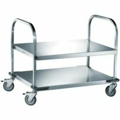 Transport- En Uitgiftewagen Rvs Voor Voedseltransportbox - Blanco