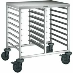 Regaalwagen RVS Tweedelig Met Werkplateau - Blanco