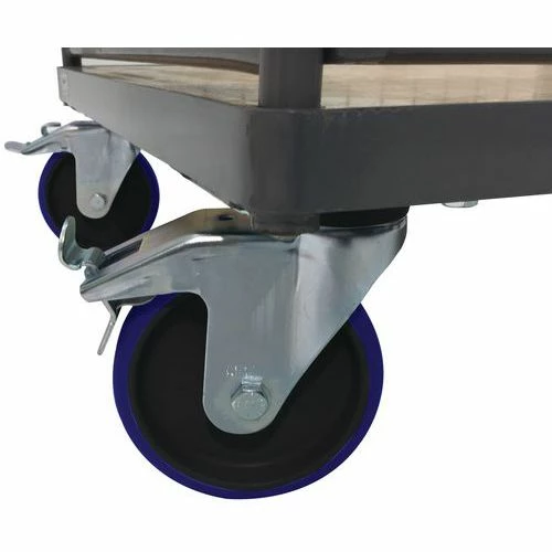 Wagen Met Vaste Houten Duwbeugel - Draagkracht 400 Tot 500 Kg - Manutan 3 Wagen Met Vaste Houten Duwbeugel - Draagkracht 400 Tot 500 Kg - Manutan